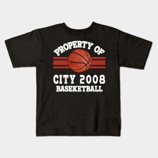 Proud Name City Graphic Property Vintage Basketball Kids T-Shirt